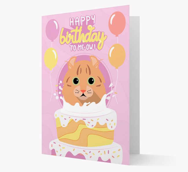 Happy Birthday To Meow: Personalized {breedCommonName} Card