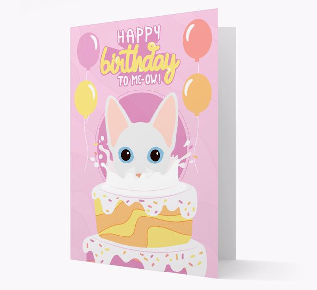 Happy Birthday To Meow: Personalized {breedCommonName} Card