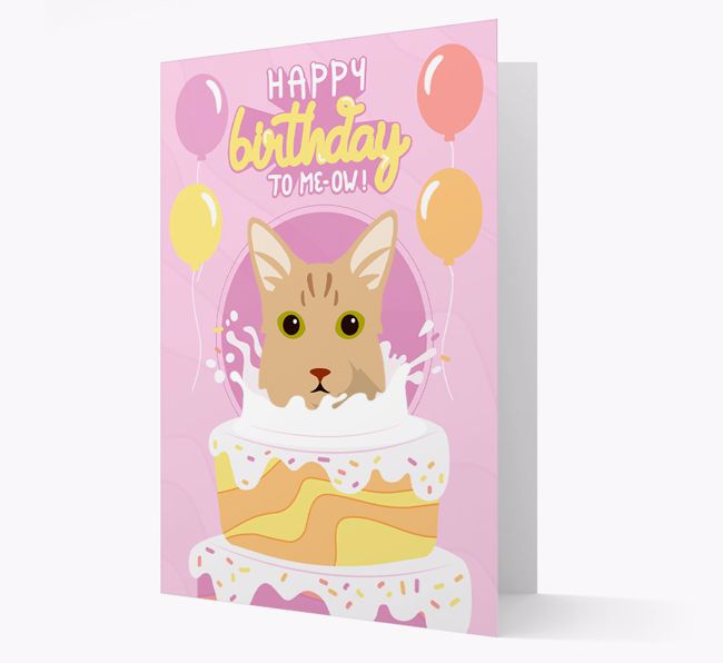 Happy Birthday To Meow: Personalised {breedCommonName} Card