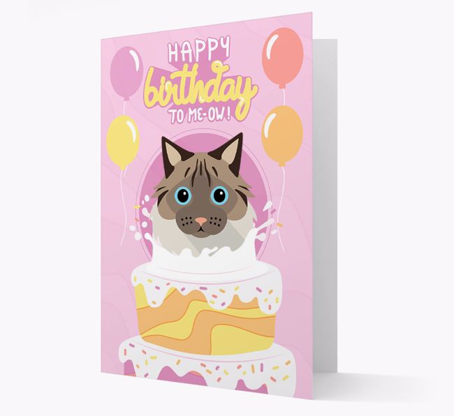 Happy Birthday To Meow: Personalised {breedCommonName} Card