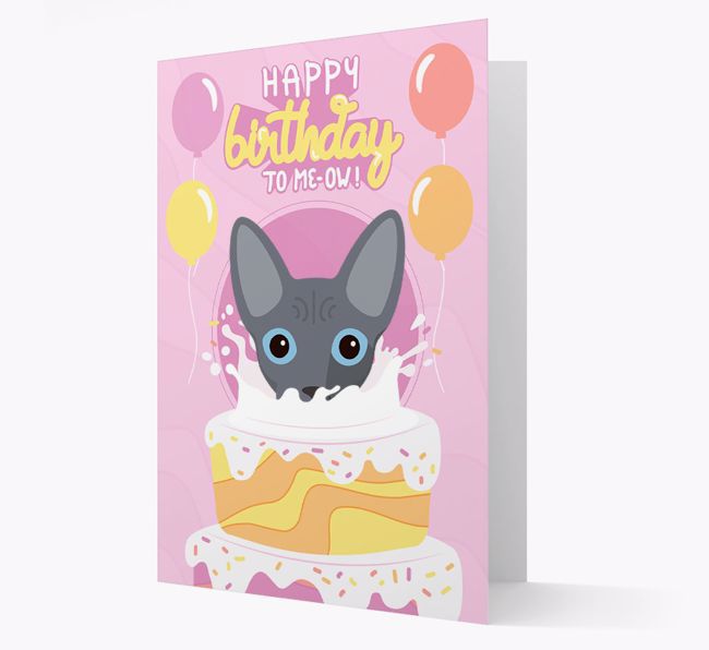 Happy Birthday To Meow: Personalised {breedCommonName} Card