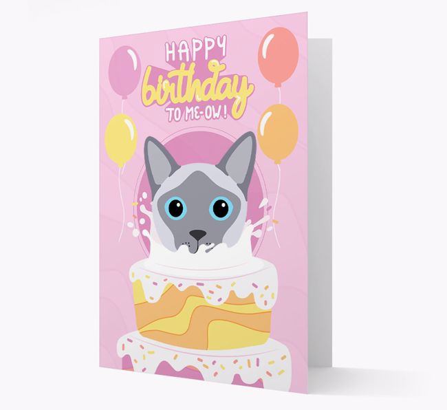 Happy Birthday To Meow: Personalized {breedCommonName} Card