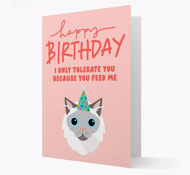 I Only Tolerate You For Food: Personalized {breedCommonName} Card
