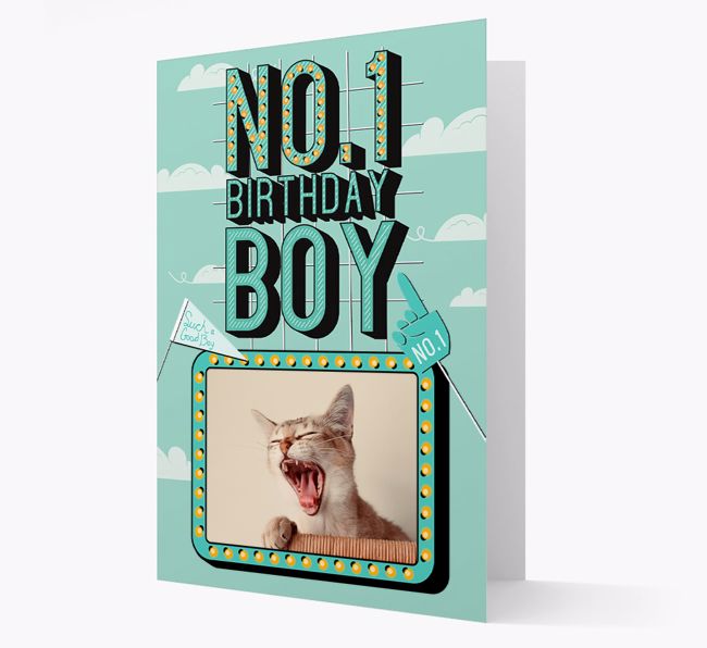 No. 1 Birthday Boy: Personalized {breedCommonName} Photo Upload Card