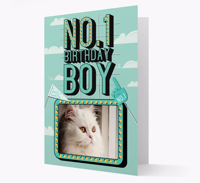 No. 1 Birthday Boy: Personalized {breedCommonName} Photo Upload Card