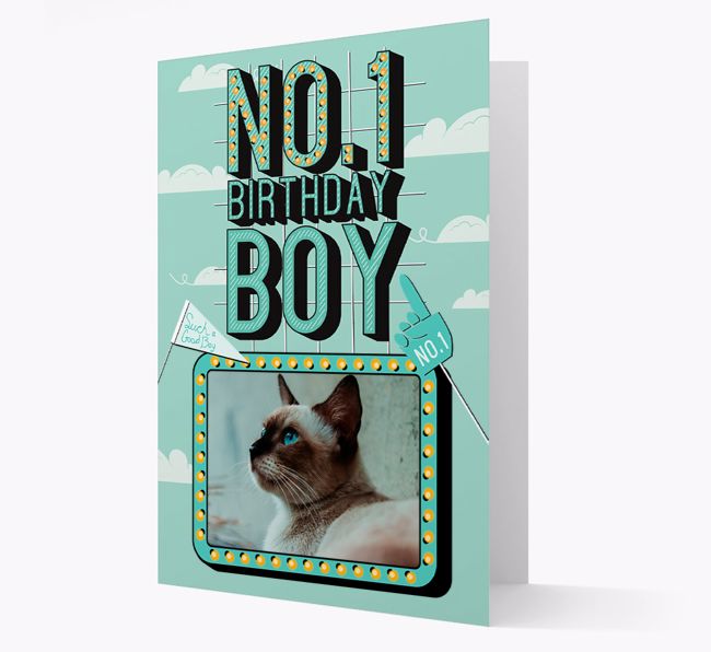 No. 1 Birthday Boy: Personalised {breedCommonName} Photo Upload Card