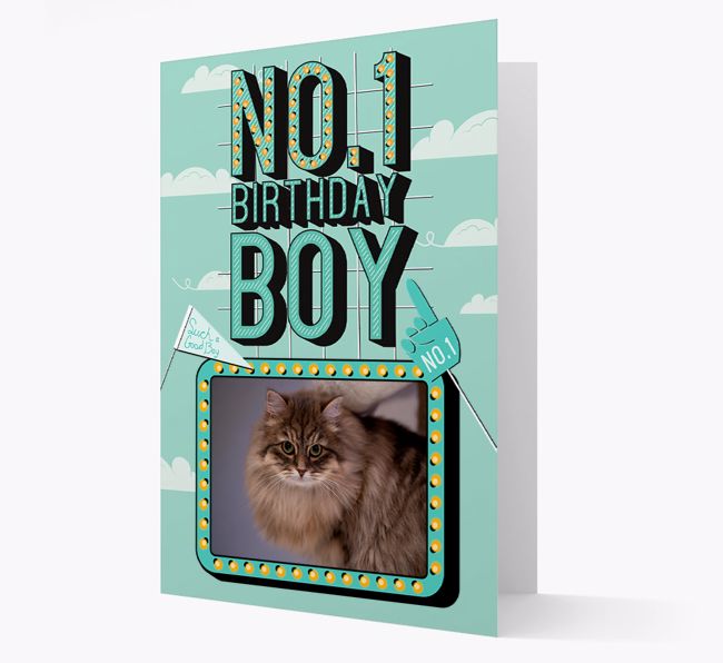 No. 1 Birthday Boy: Personalised {breedCommonName} Photo Upload Card