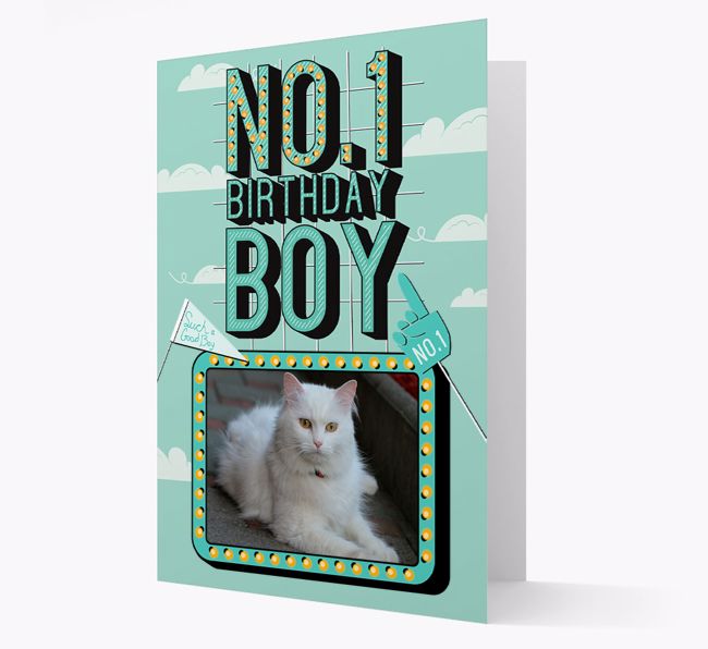 No. 1 Birthday Boy: Personalized {breedCommonName} Photo Upload Card