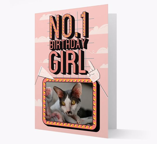 No. 1 Birthday Girl: Personalised {breedCommonName} Photo Upload Card