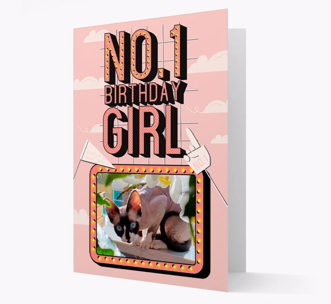 No. 1 Birthday Girl: Personalized {breedCommonName} Photo Upload Card