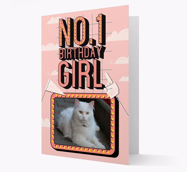 No. 1 Birthday Girl: Personalized {breedCommonName} Photo Upload Card