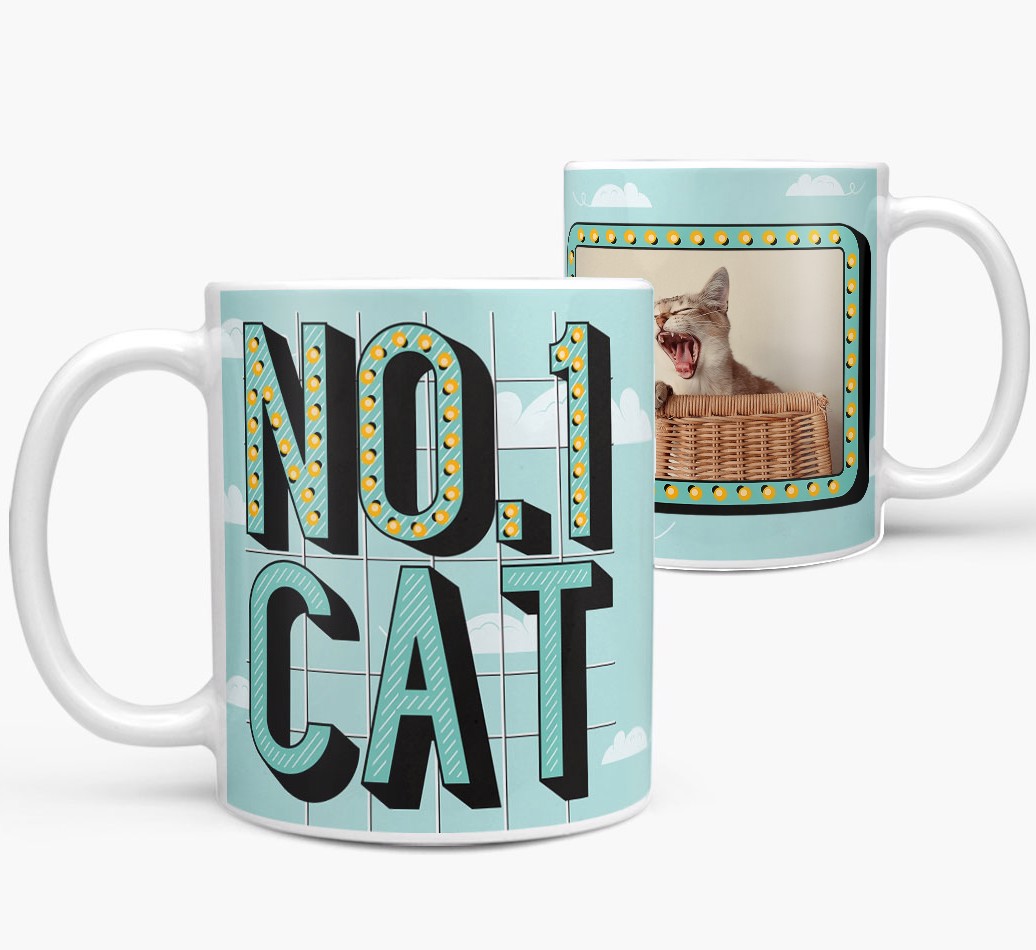 No.1 Cat: Personalised {breedCommonName} Mug - front and back view