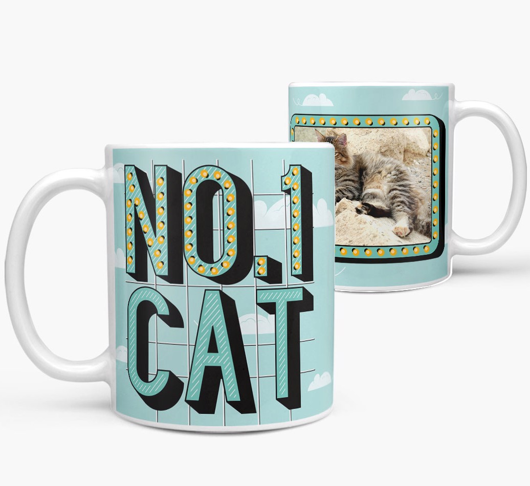 No.1 Cat: Personalized {breedCommonName} Mug - front and back view