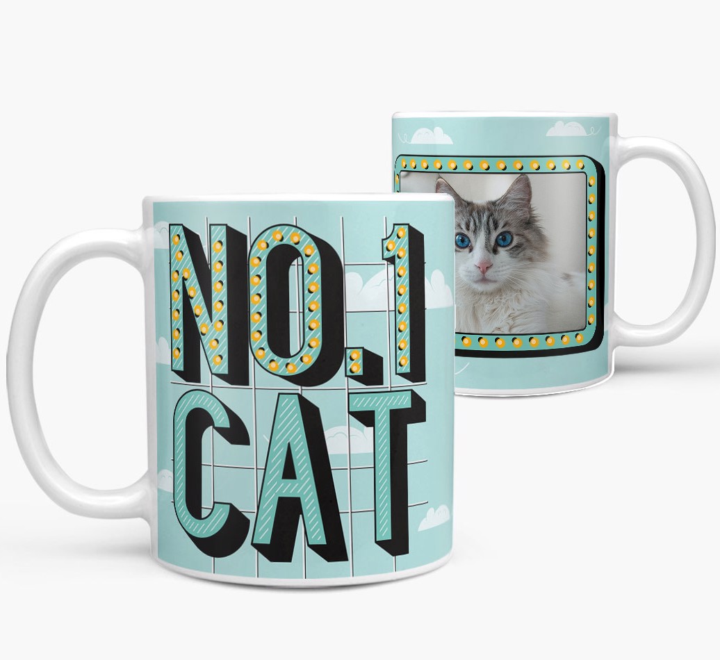 No.1 Cat: Personalised {breedCommonName} Mug - front and back view