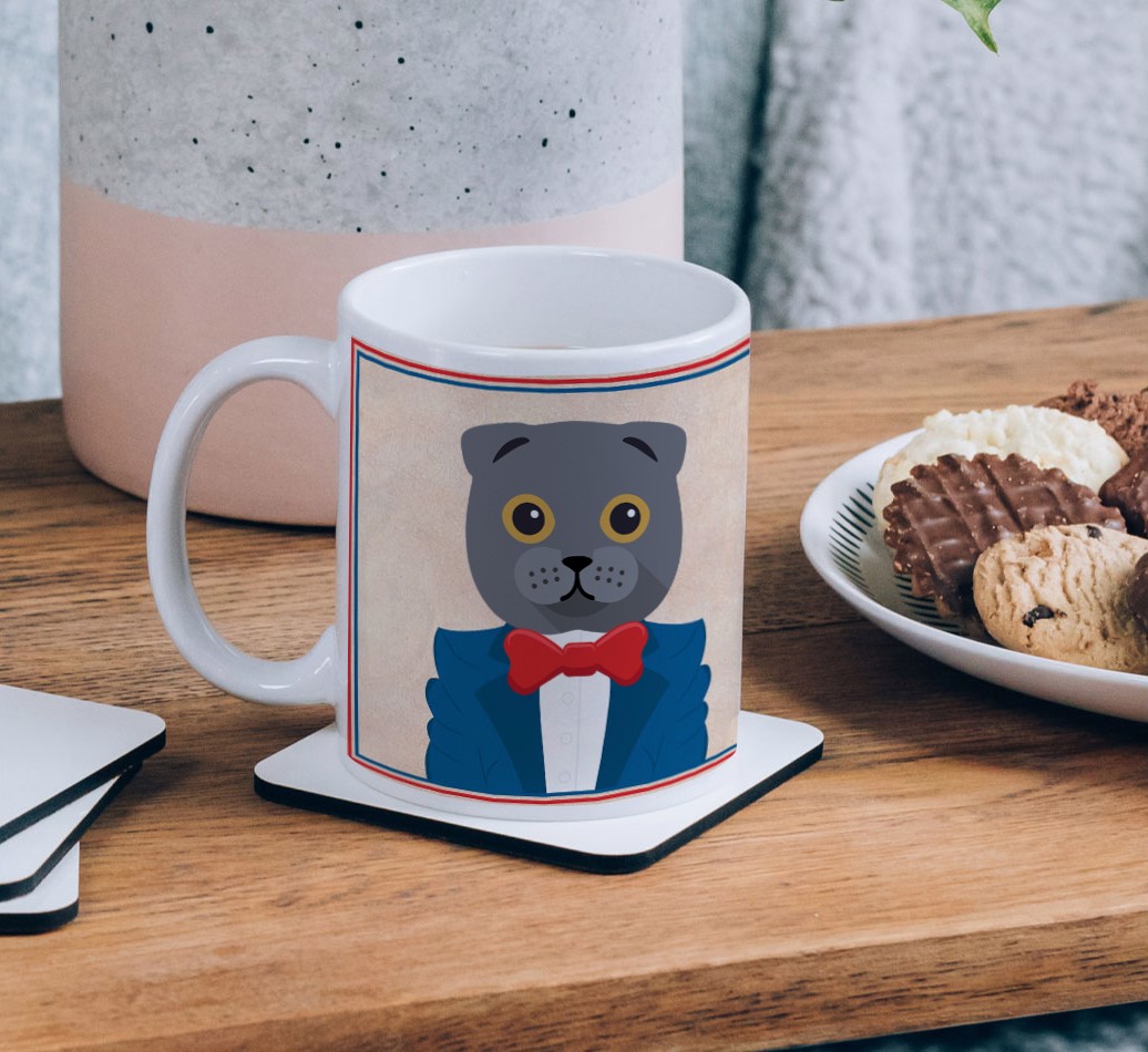 I Knead You: Personalized {breedCommonName} Mug - on a coffee table