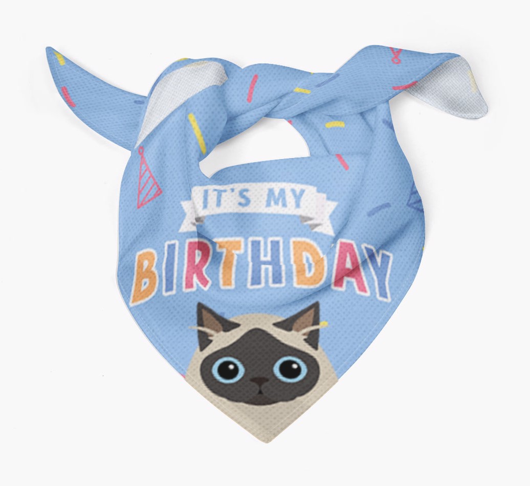 It's My Birthday: Personalised {breedCommonName} Bandana - Tied