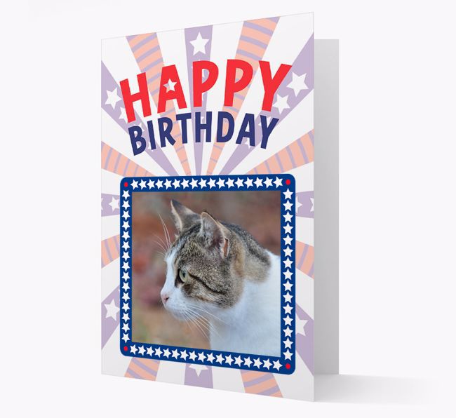 Happy Birthday Stars & Stripes: Personalized {breedCommonName} Card