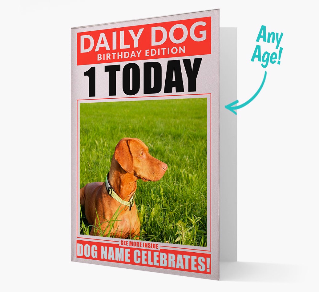 Daily Dog - Personalised {breedFullName} Photo Upload Card with Age - front
