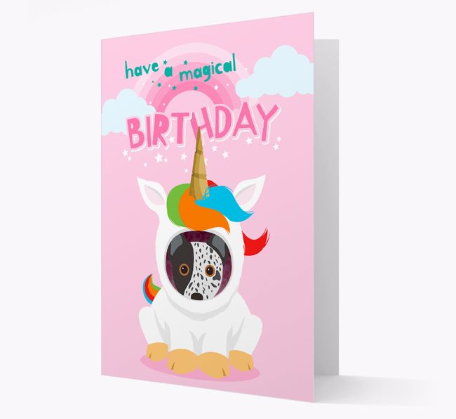 Magical Birthday Unicorn: Personalized {breedFullName} Icon Card