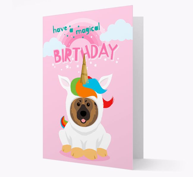 Magical Birthday Unicorn: Personalized {breedFullName} Icon Card