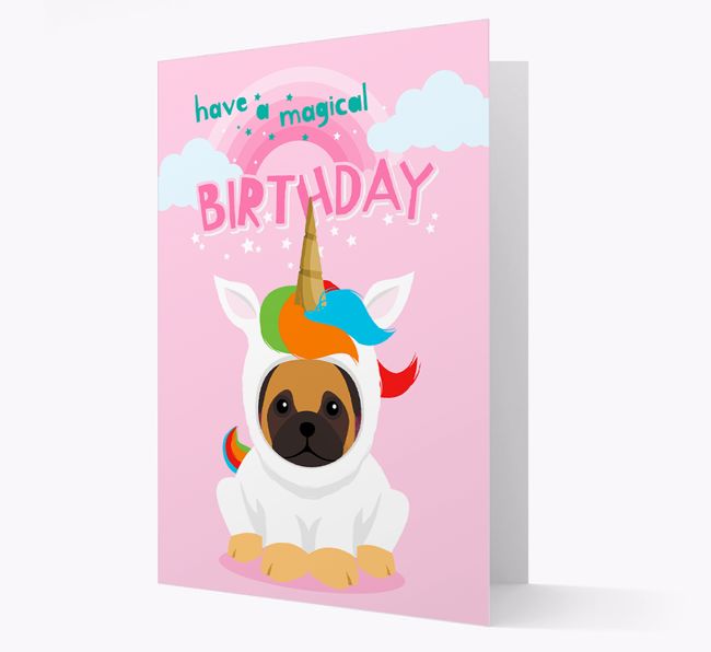 Magical Birthday Unicorn: Personalized {breedFullName} Icon Card
