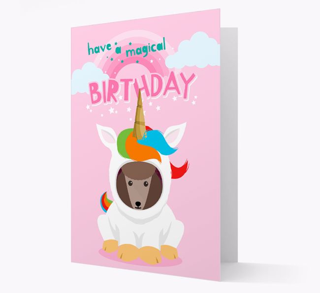 Magical Birthday Unicorn: Personalized {breedFullName} Icon Card