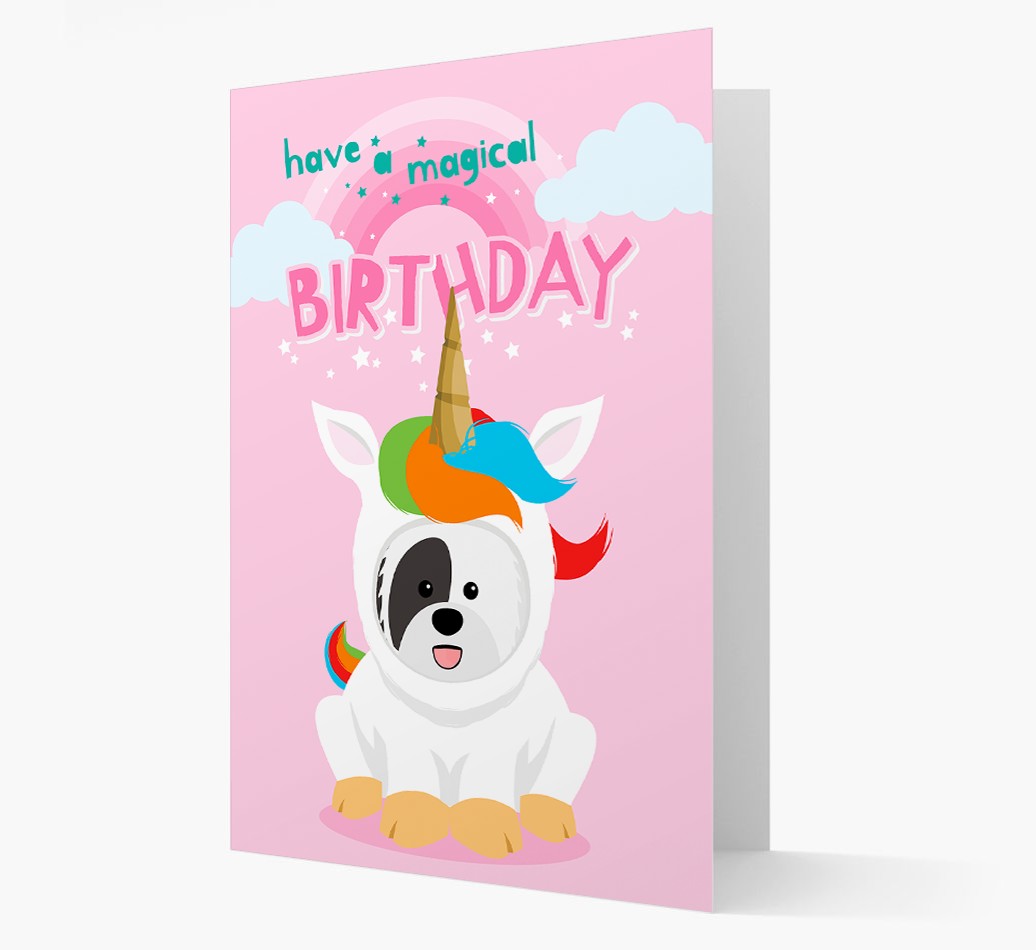 Magical Birthday Unicorn: Personalized {breedFullName} Icon Card