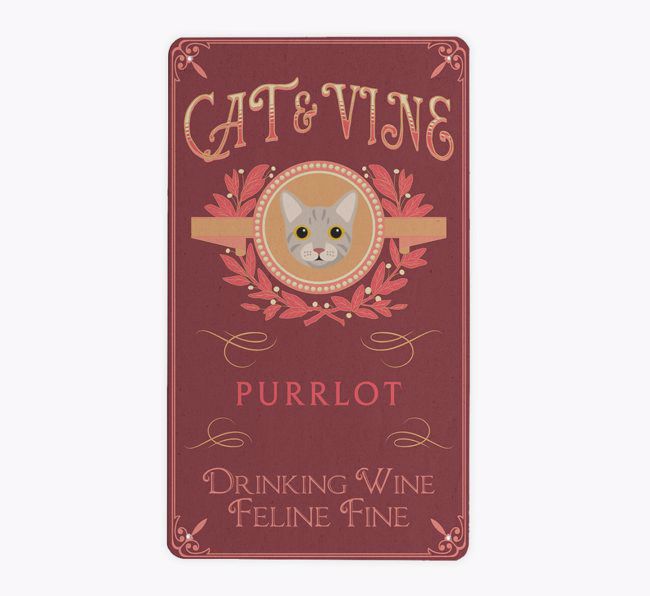 Cat & Vine: Personalised {breedCommonName} Metal Sign