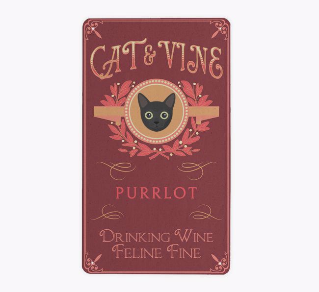 Cat & Vine: Personalized {breedFullName} Metal Sign