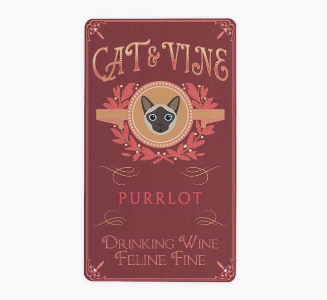 Cat & Vine: Personalised {breedCommonName} Metal Sign