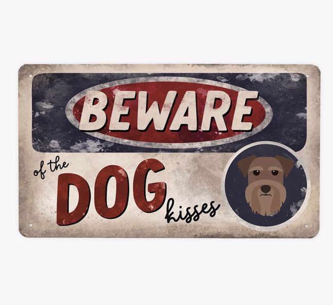 Beware Of The Dog Kisses: Personalised {breedFullName} Metal Sign