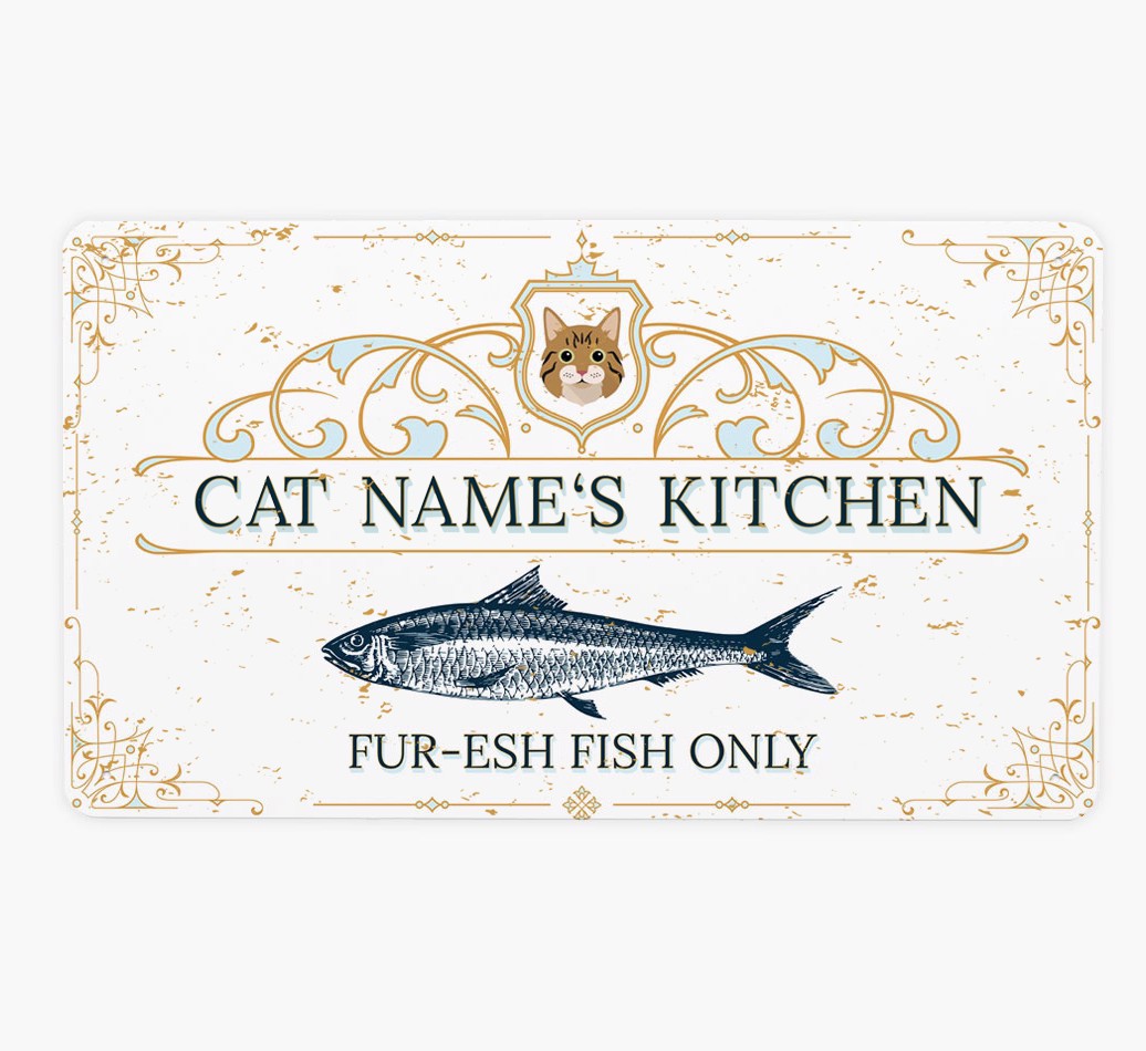 Fur-esh Fish Only: Personalized {breedFullName} Metal Sign - Front view