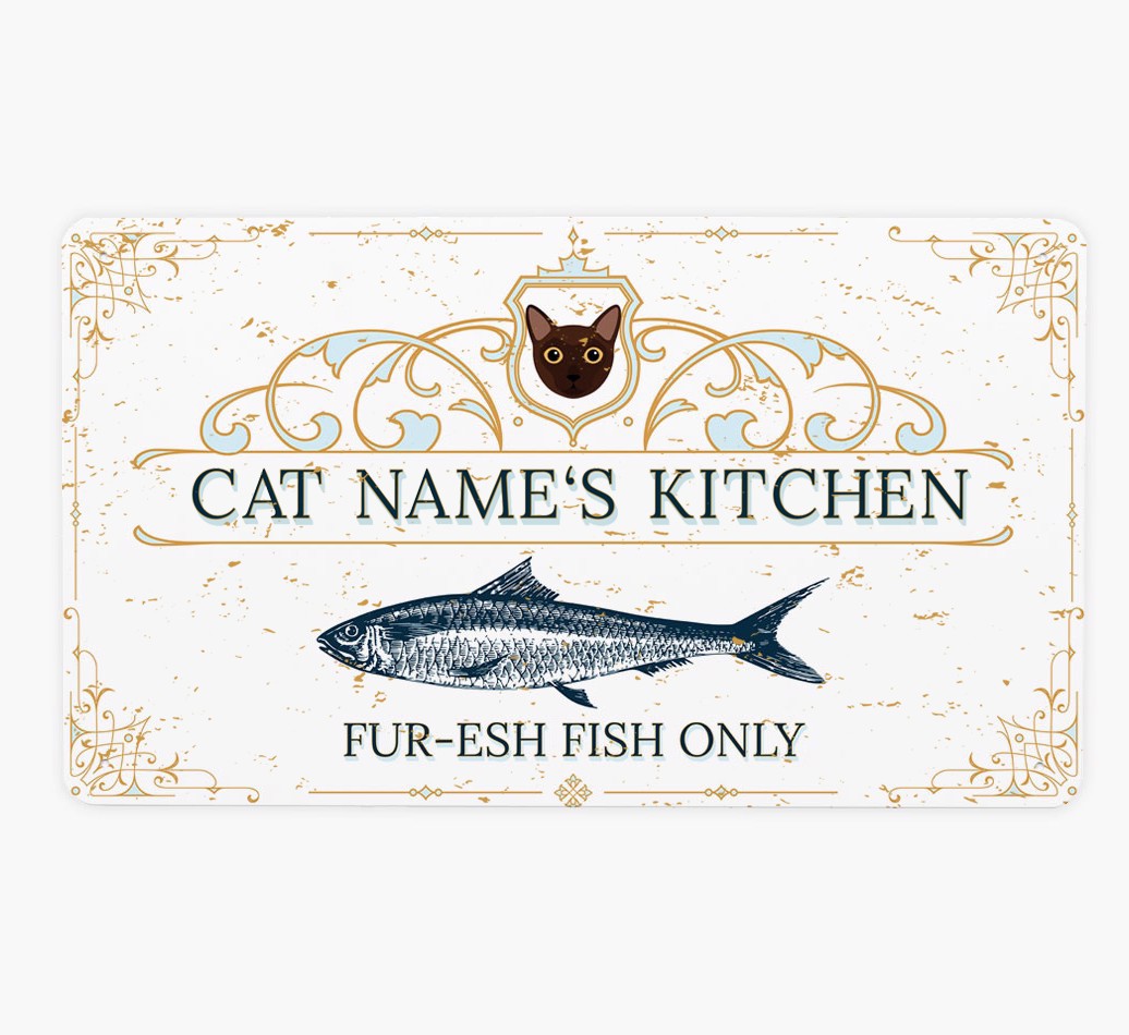 Fur-esh Fish Only: Personalised {breedFullName} Metal Sign - Front view