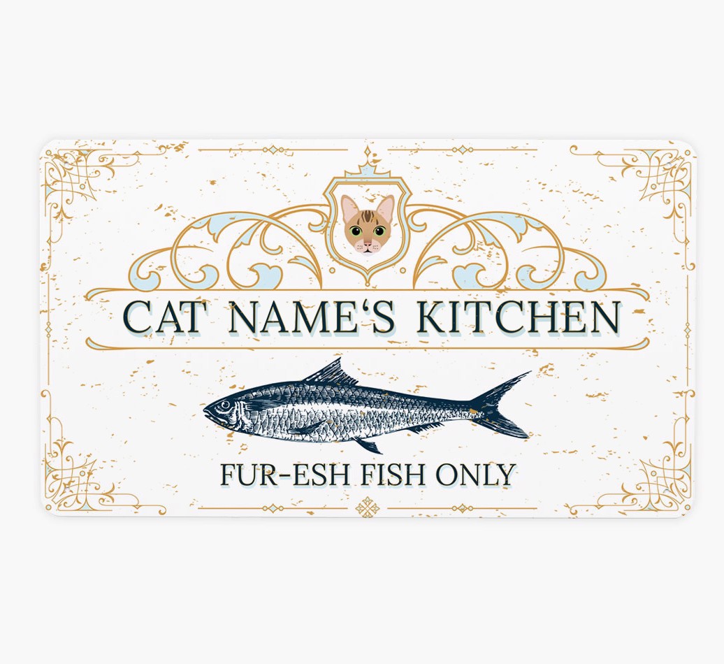 Fur-esh Fish Only: Personalized {breedFullName} Metal Sign - Front view