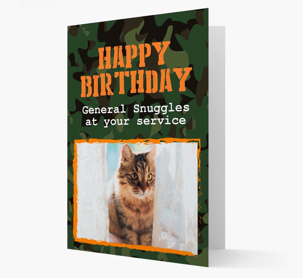 Army Camo Happy Birthday: Personalized {breedFullName} Card