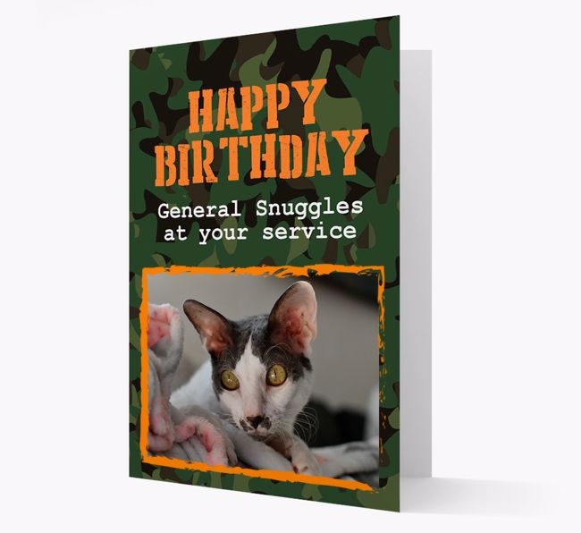Army Camo Happy Birthday: Personalized {breedCommonName} Card