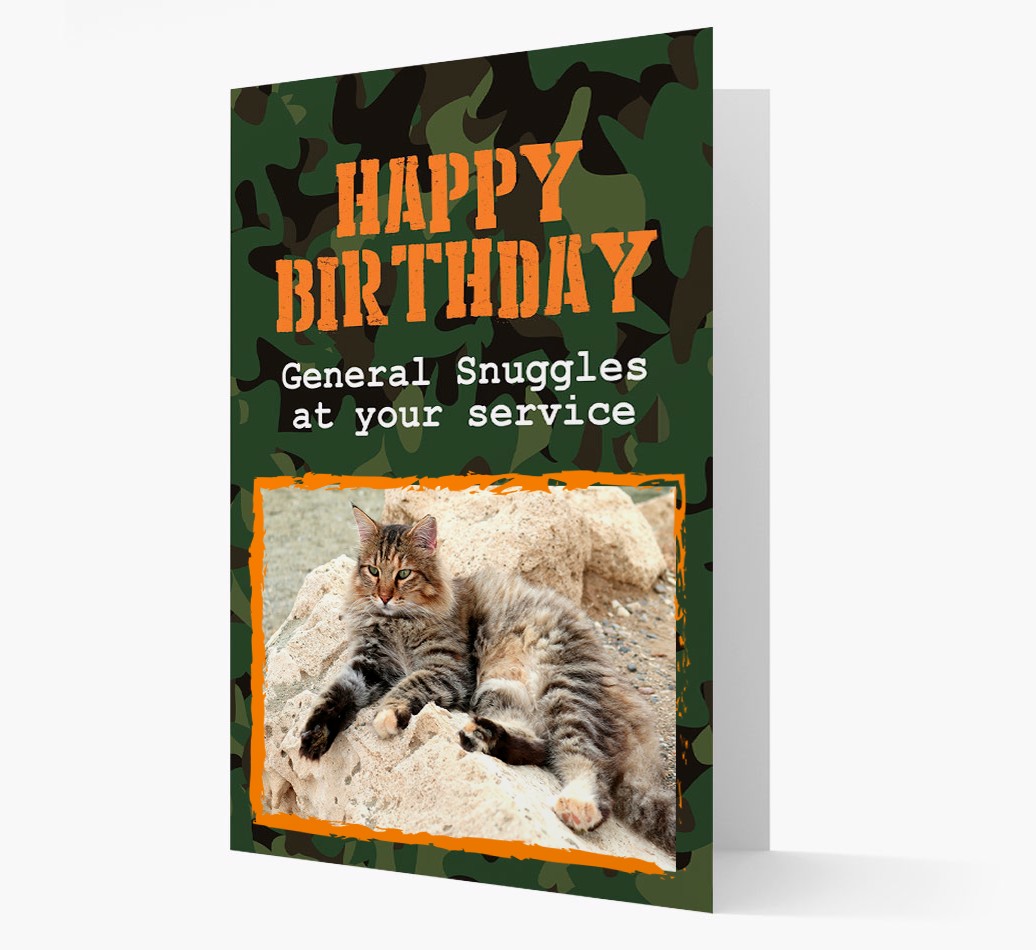 Army Camo Happy Birthday: Personalized {breedFullName} Card