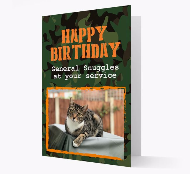 Army Camo Happy Birthday: Personalized {breedCommonName} Card