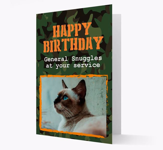 Army Camo Happy Birthday: Personalized {breedCommonName} Card