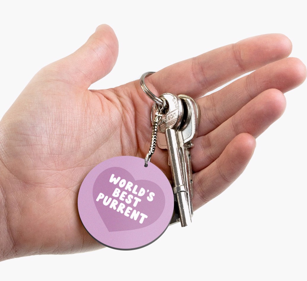 World's Best Purrent: Personalized {breedCommonName} Keyring