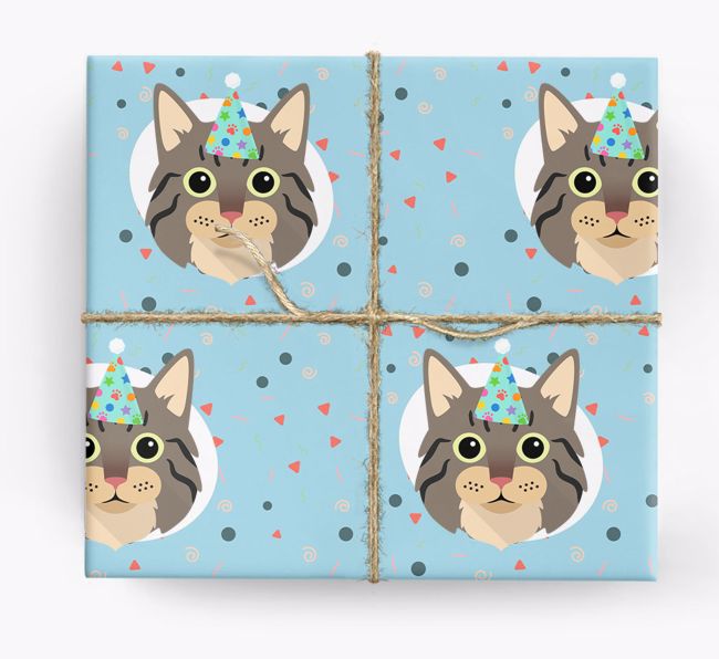 Birthday Pattern Confetti: Personalised {breedCommonName} Wrapping Paper