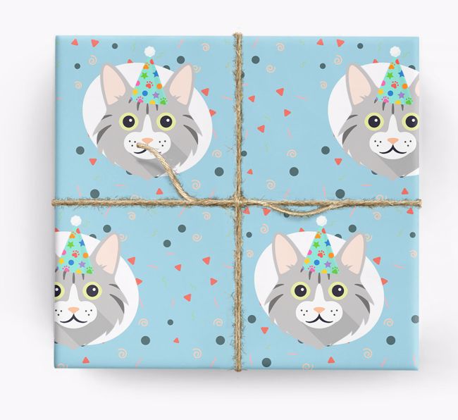 Birthday Pattern Confetti: Personalised {breedCommonName} Wrapping Paper