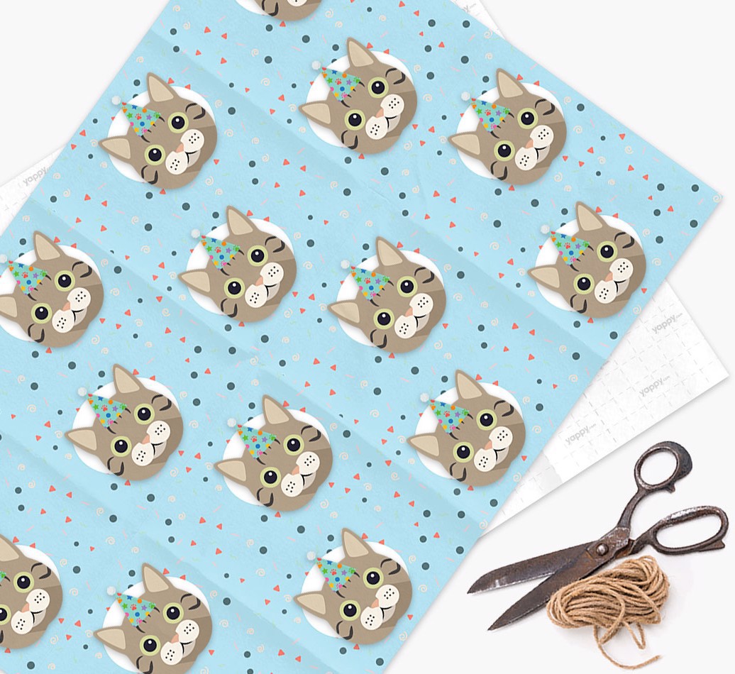 Birthday Pattern Confetti: Personalized {breedFullName} Wrapping Paper