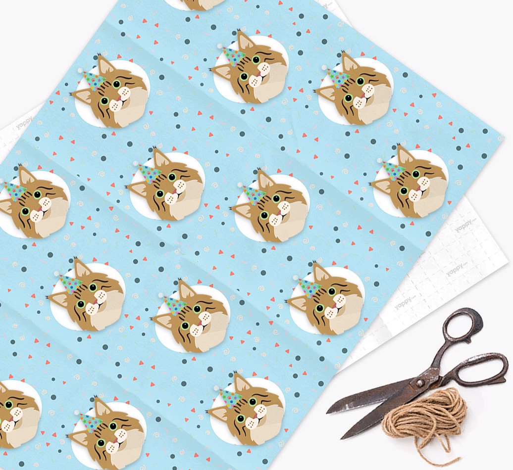 Birthday Pattern Confetti: Personalized {breedFullName} Wrapping Paper