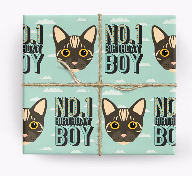 Number One Boy: Personalized {breedCommonName} Wrapping Paper