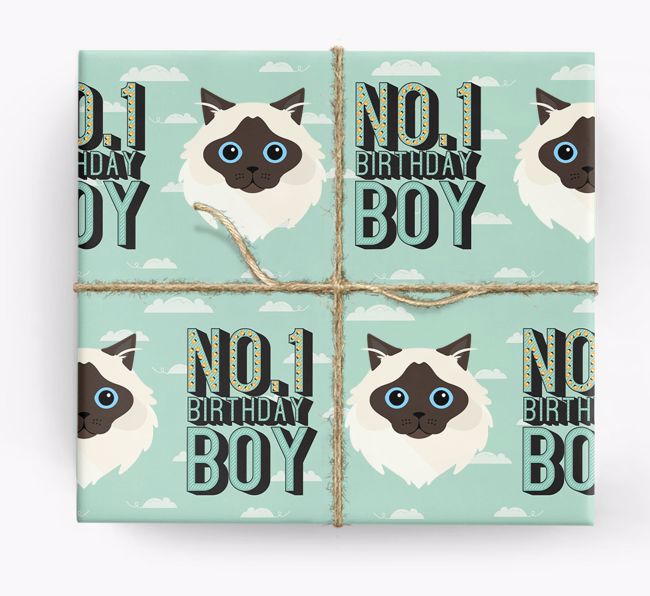 Number One Boy : Personalised {breedCommonName} Wrapping Paper