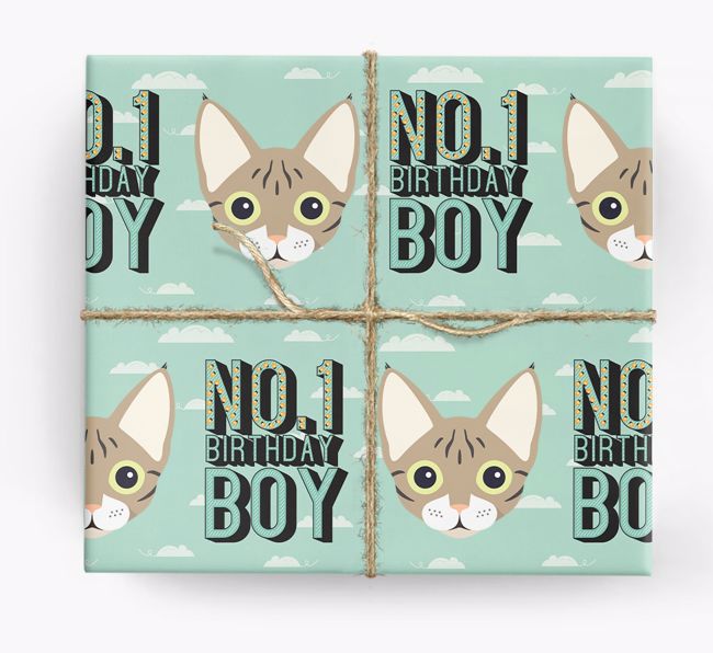 Number One Boy : Personalised {breedCommonName} Wrapping Paper