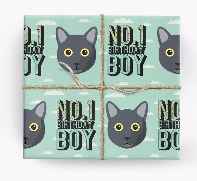 Number One Boy : Personalised {breedCommonName} Wrapping Paper