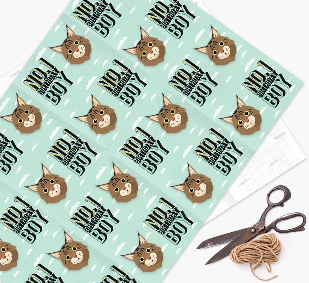 Number One Boy : Personalised {breedFullName} Wrapping Paper