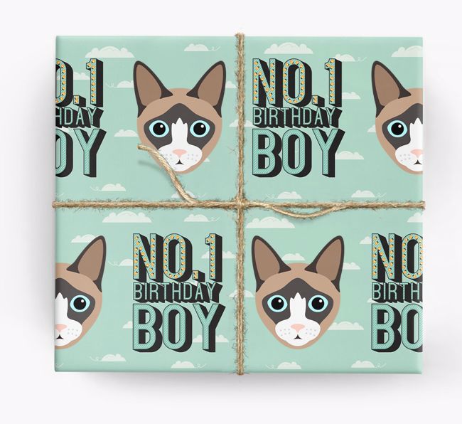 Number One Boy: Personalized {breedCommonName} Wrapping Paper